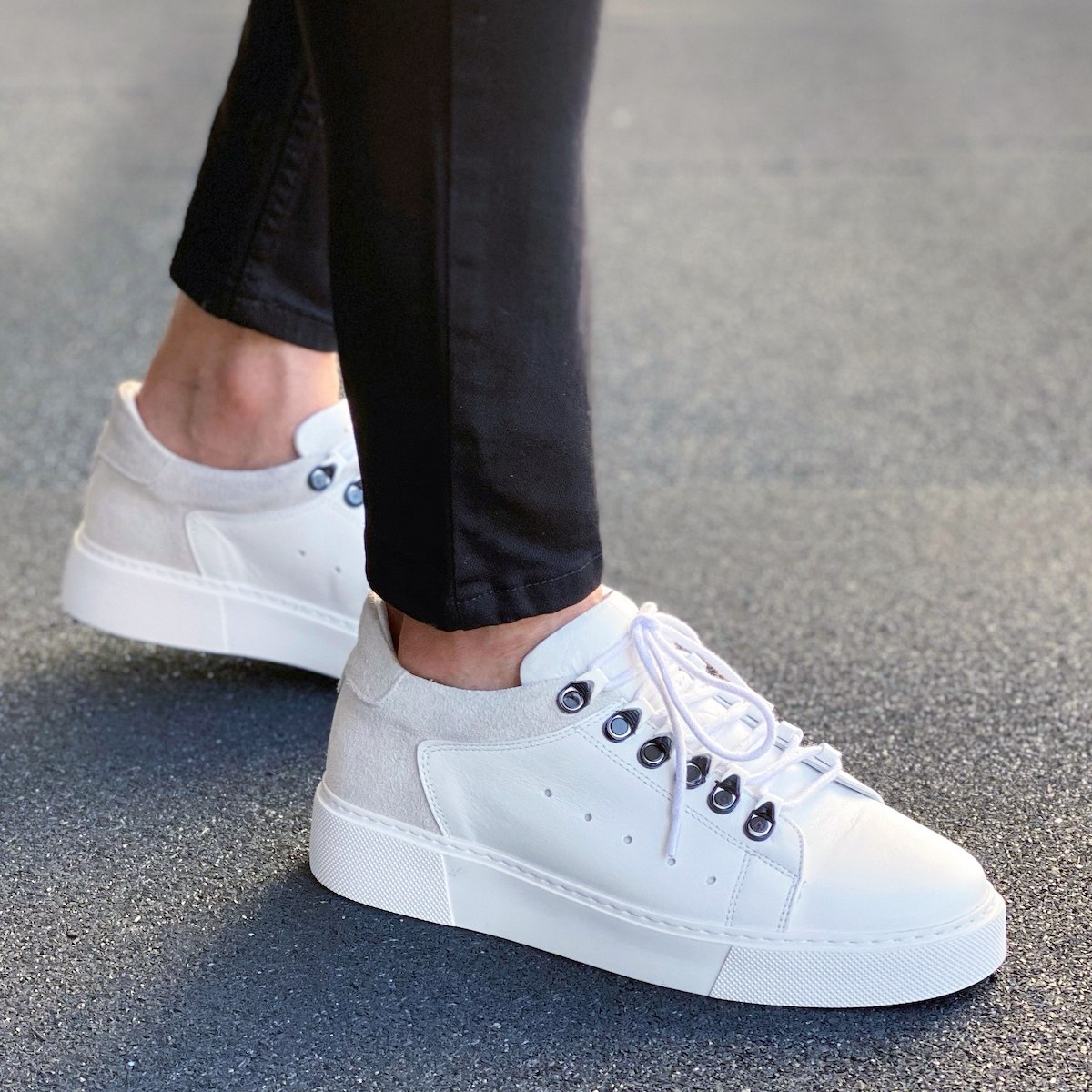 Men’s Leather Sneakers Shoes White