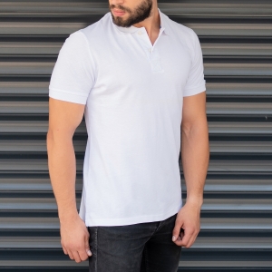 Men's Classic Slim Fit Longline Polo T-Shirt White