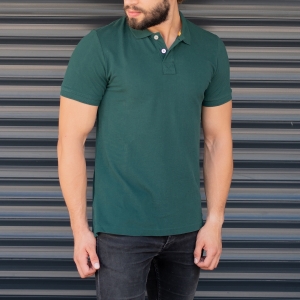 Men's Classic Slim Fit Longline Polo T-Shirt Green - 2
