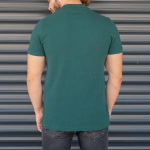 Men's Classic Slim Fit Longline Polo T-Shirt Green - 3