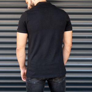 Men's Regular Longline Polo T-Shirt Black