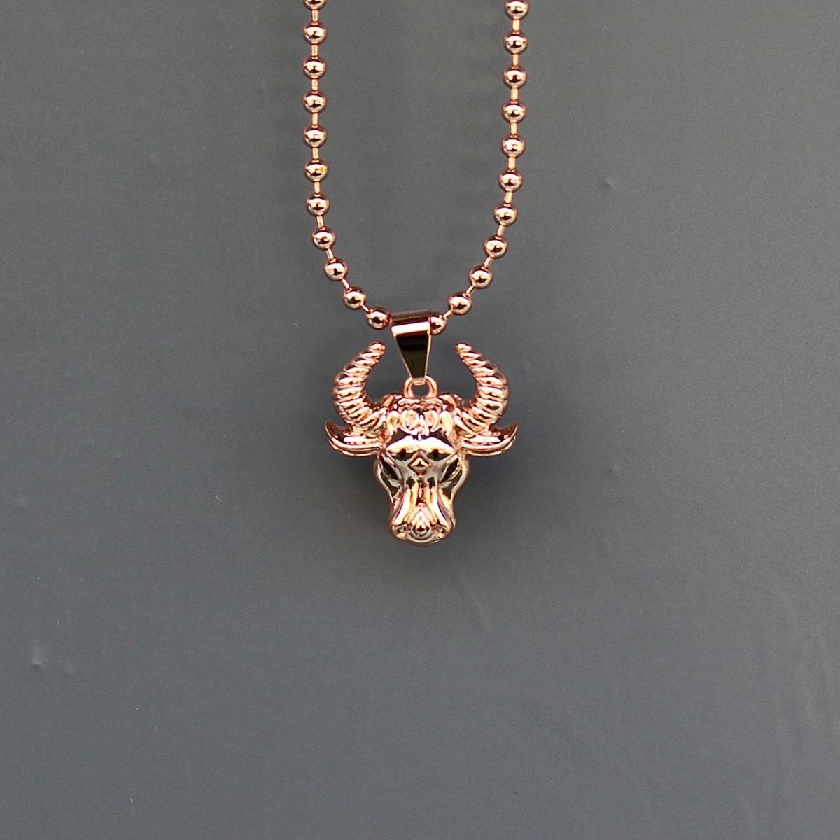 Men's Taurus Necklace Bronze - 1