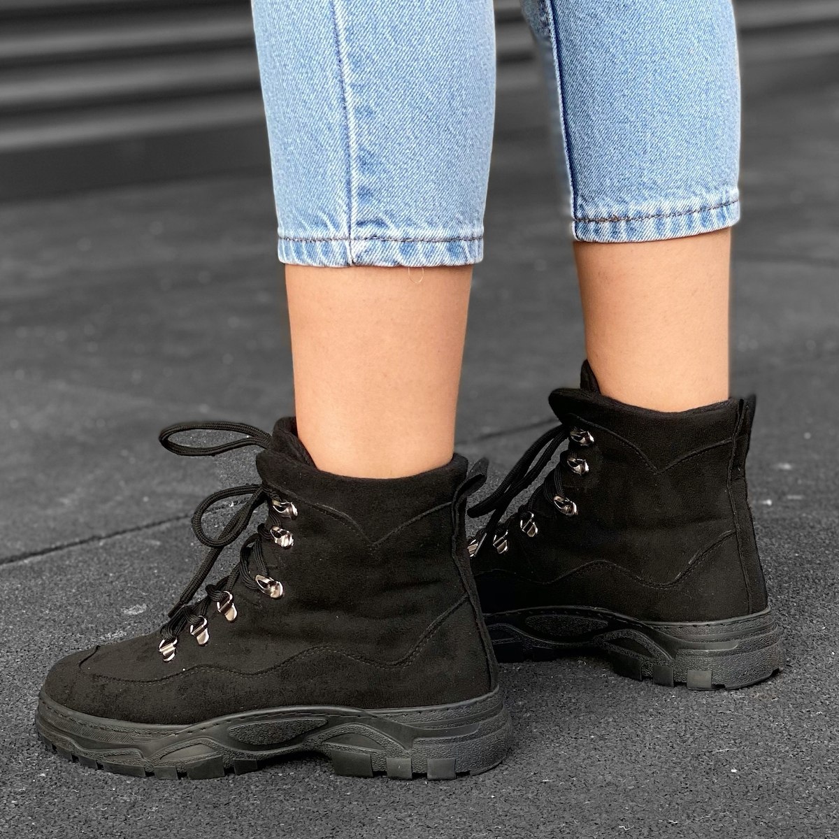 Women's Nubuck Textured Boots In Black - 2