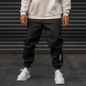 Men's Joggers With Text Details In Black - 3