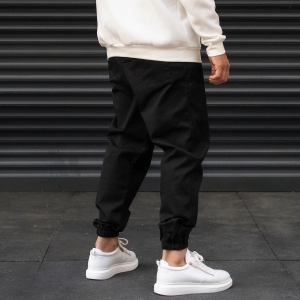 Men's Joggers With Text Details In Black