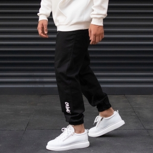 Men's Joggers With Text Details In Black - 6
