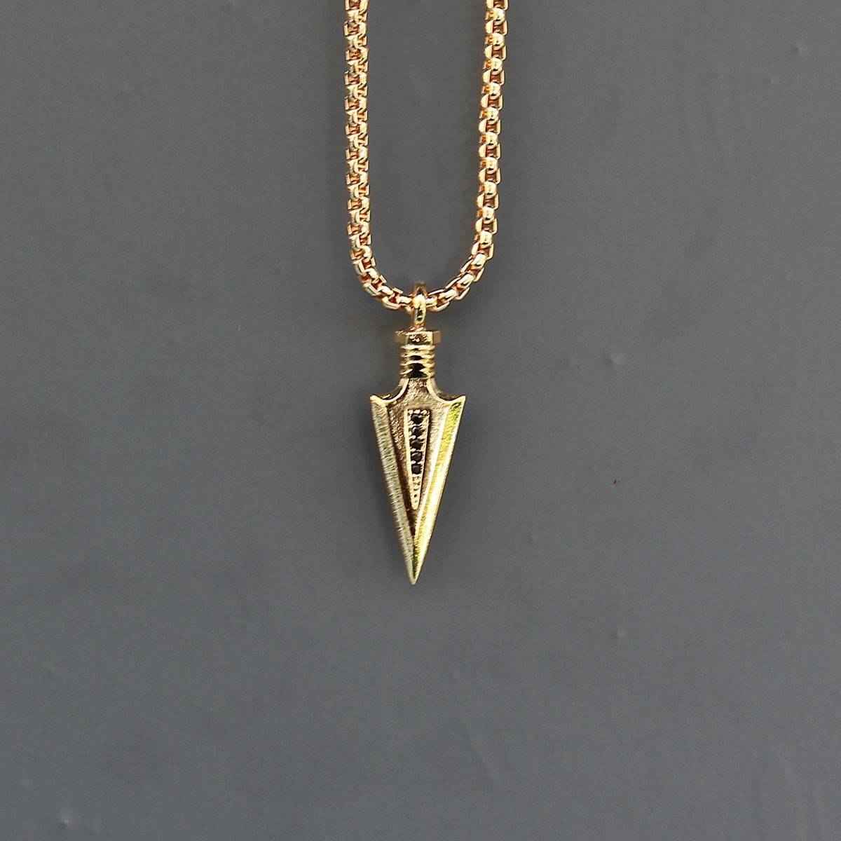 Men's Arrow Necklace Gold - 1