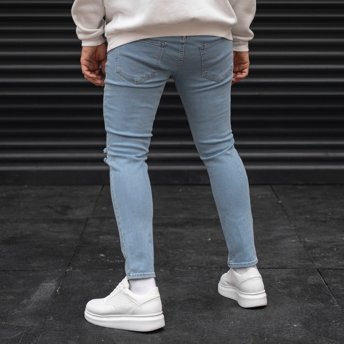 Jeans for Men Stretch Fit Skinny Stacked Ripped Destroyed Jeans Slim Fit  Patch Y2K Denim Pants Slim Fit Trousers Streetwear C-Blue at Amazon Men's  Clothing store
