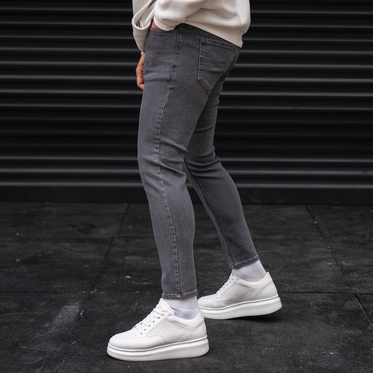 Men's Basic Skinny Jeans In Fume - 3