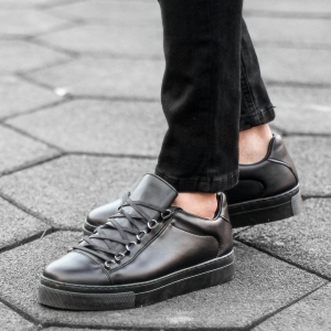 Heren Low Top Outdoor Sneakers Schoenen Zwart - 4