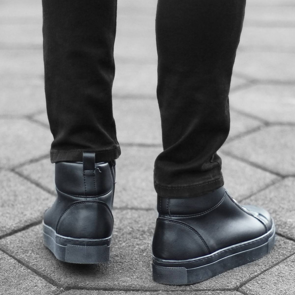 Men's Velcro Boots In Black