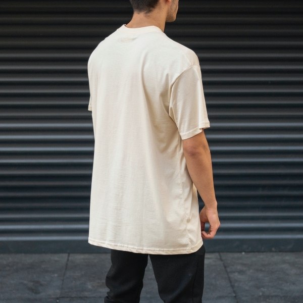 Men's Oversize Basic T-Shirt Beige - 6