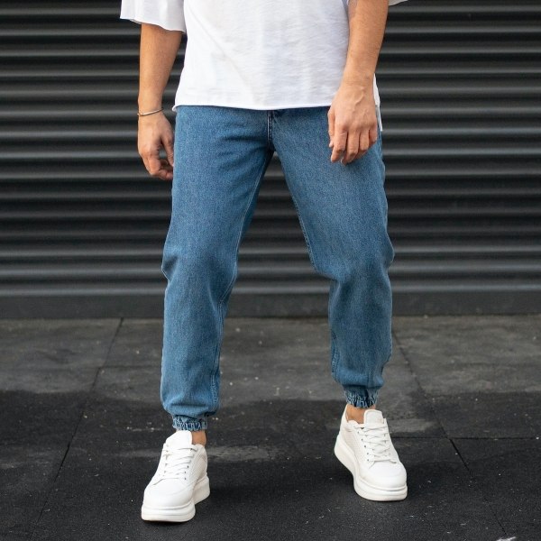 Men's Oversize Jeans Jogger Blue - 1