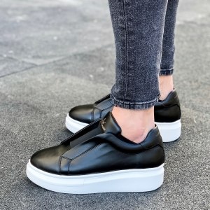 Heren Instapsneakers Schoenen in Zwart - 4