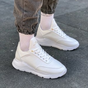 Men's Designer Chunky Mesh Sneakers White