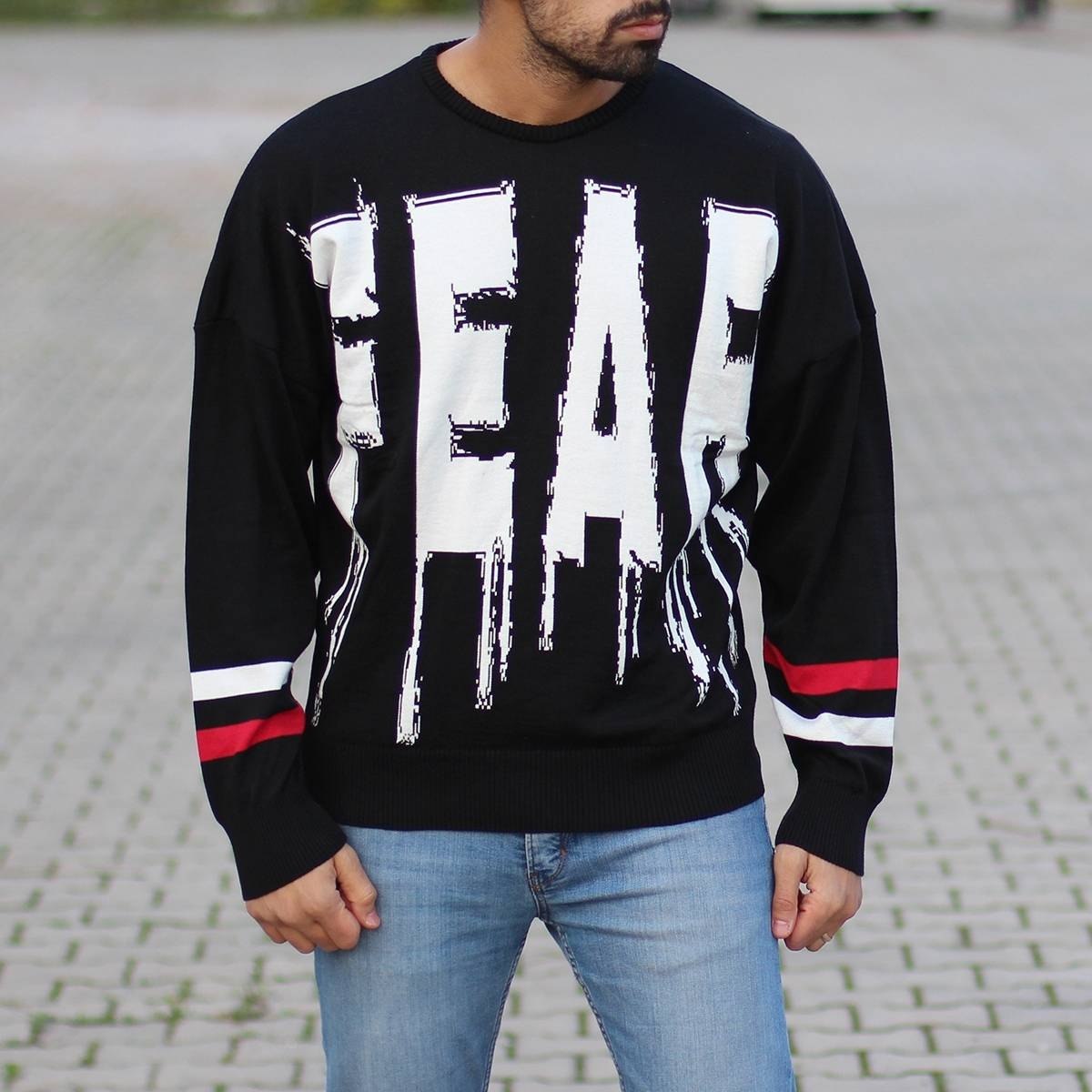Herren ''Fear'' Sweatshirt in Schwarz - 1