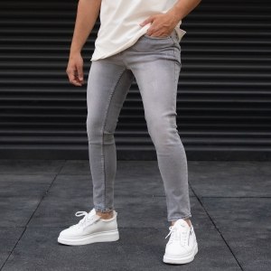 Men's Distorted Grey Basic Jeans - 2