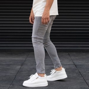 Men's Distorted Grey Basic Jeans