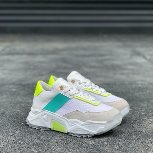 Women's Chunky Sneakers Designer Green Line Shoes
