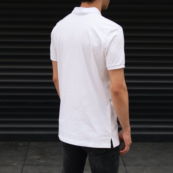 Men's Basic Slim Fit T-shirt Chain Designer White