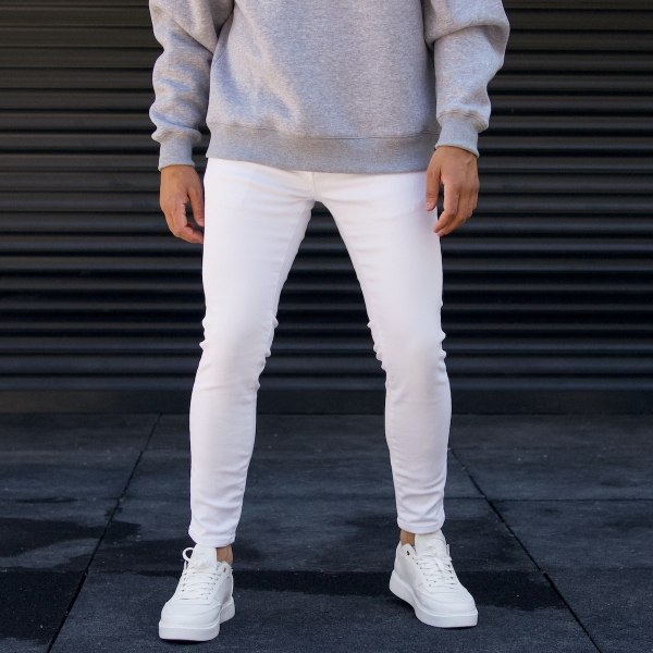 Men's Basic Jeans Pants White - 1