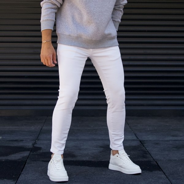 Men's Basic Jeans Pants White - 2