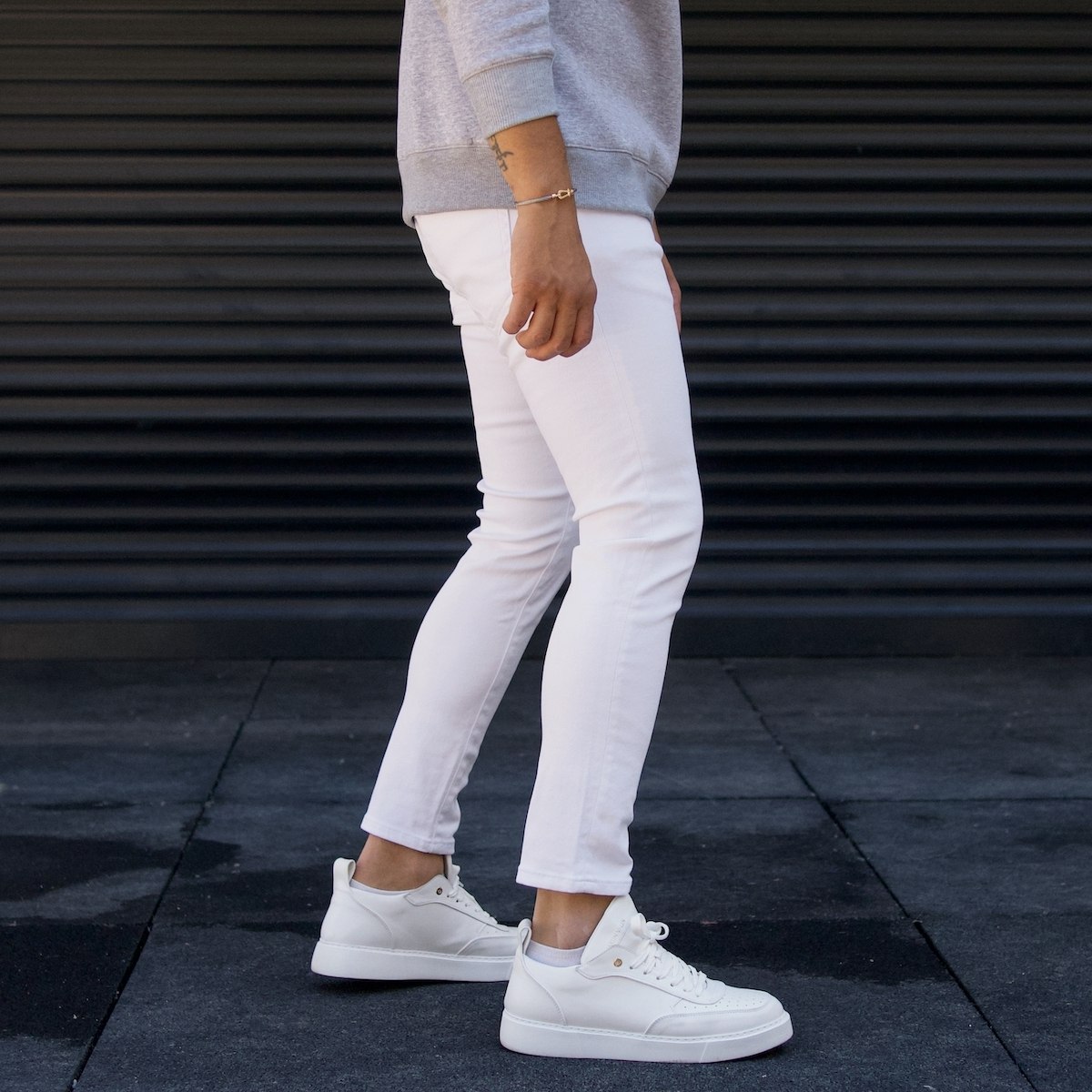 Men's Basic Jeans Pants White | Martin Valen