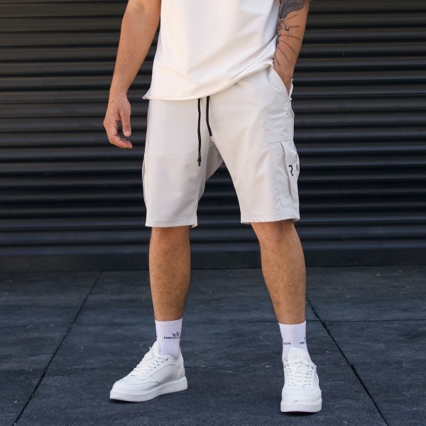 Men's Designer Shorts Side Pocket Detail Grey - 1