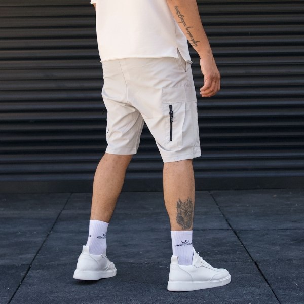 Men's Designer Shorts Side Pocket Detail Grey - 6