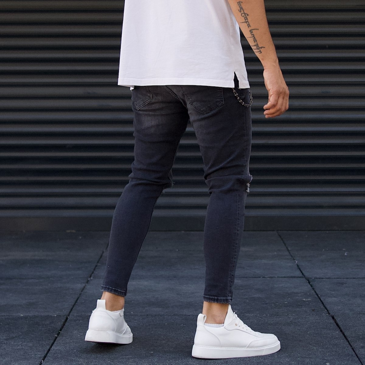 Jeans da Designer per Uomo con Catena Fumo | Martin Valen