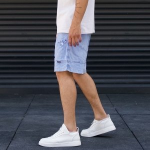 Men's Oversize Designer Jeans shorts Blue - 3