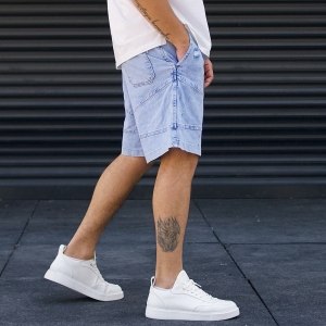 Men's Oversize Designer Jeans shorts Blue - 4