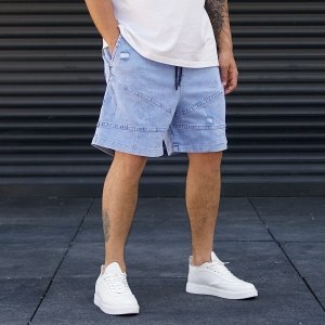 Men's Oversize Designer Jeans shorts Blue - 5