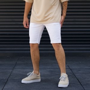 Men's Basic Jeans shorts White