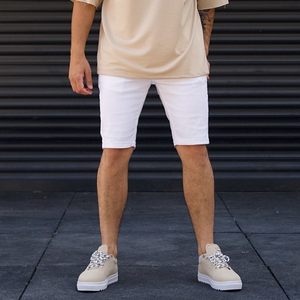 Men's Basic Jeans shorts White - 4