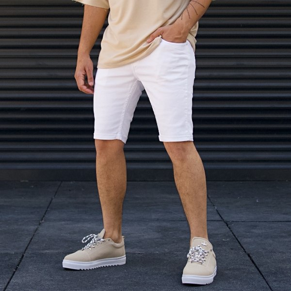 Men's Basic Jeans shorts White - 2