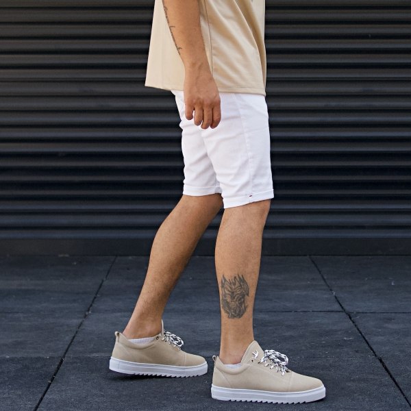 Men's Basic Jeans shorts White - 5