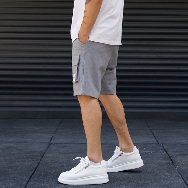 Men's Oversize Shorts Cargo Designer Grey - 4