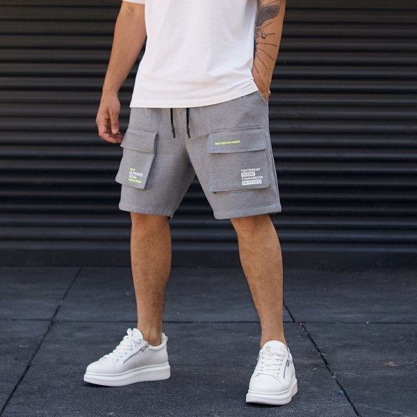 Men's Oversize Shorts Cargo Designer Grey