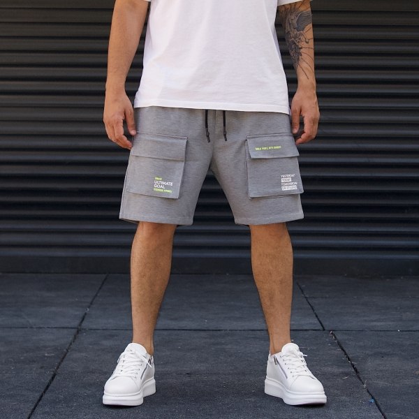 Men's Oversize Shorts Cargo Designer Grey - 3