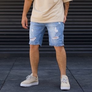 Men's Ripped Jeans Stonewashed Blue