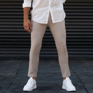Men's Trousers Pants Light Fabric Beige - 2