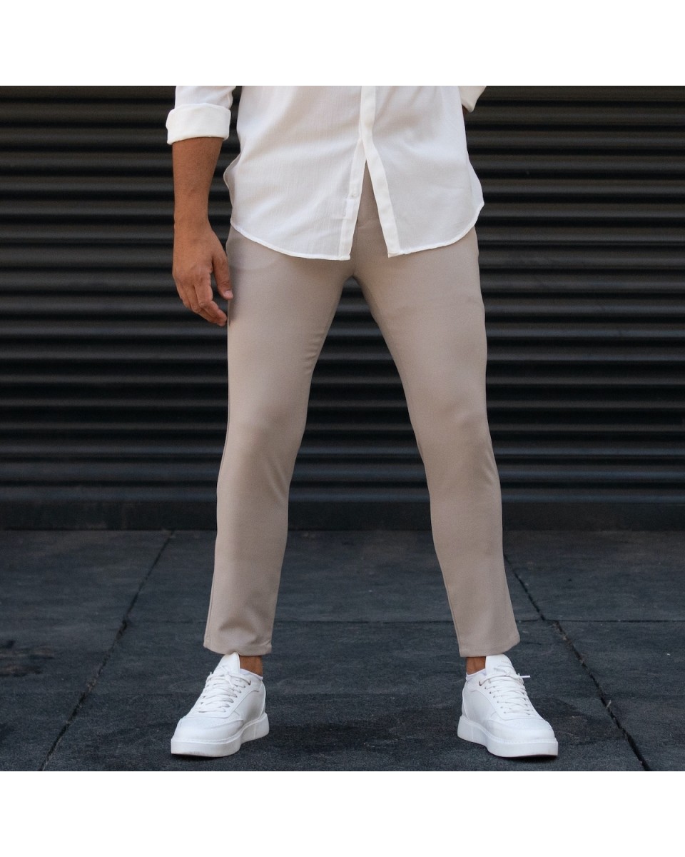 Men's Trousers Pants Light Fabric Beige | Martin Valen
