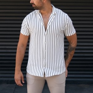 Men's Shirts Striped White - 1