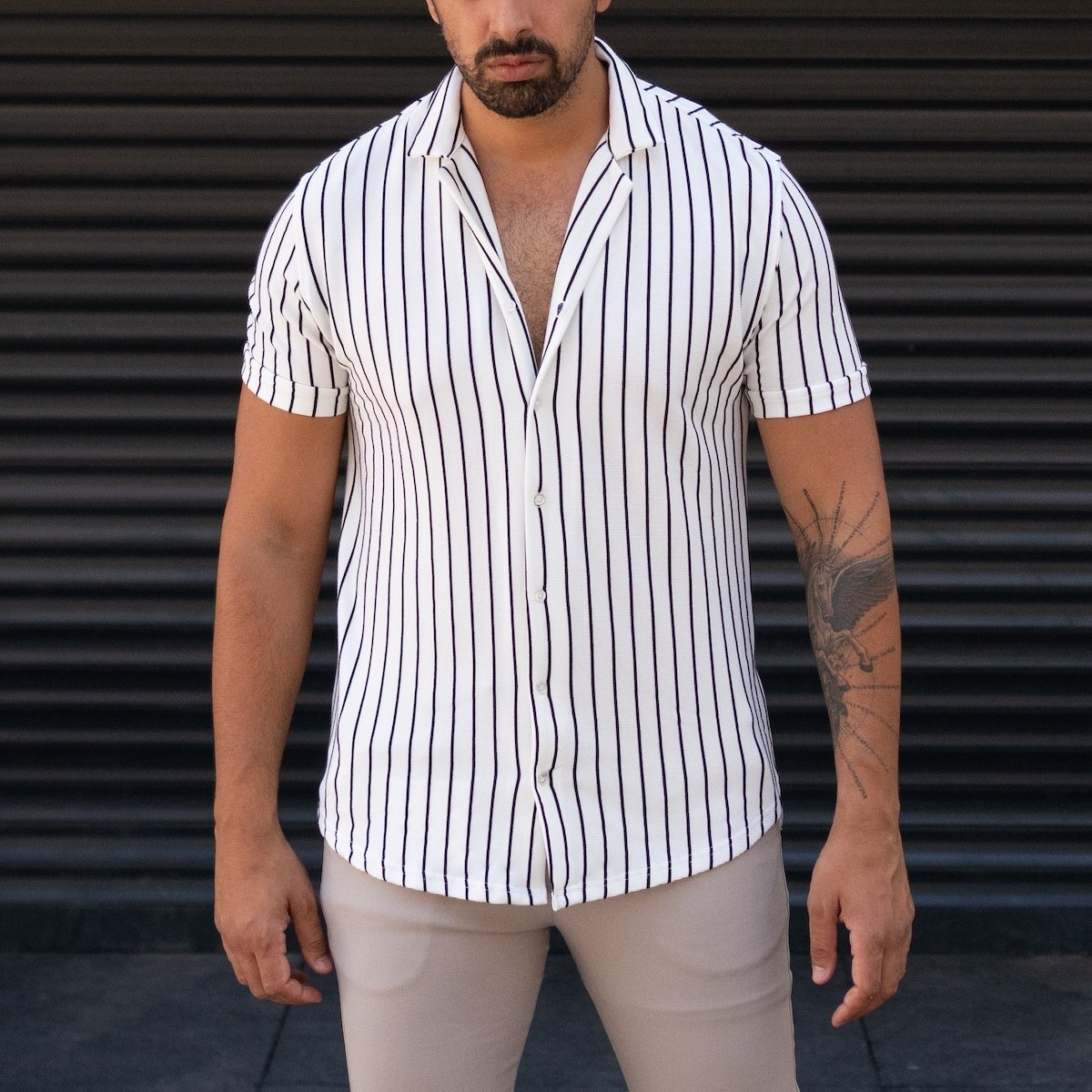 Men's Shirts Striped White | Martin Valen