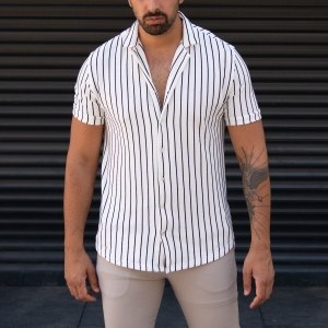 Men's Shirts Striped White
