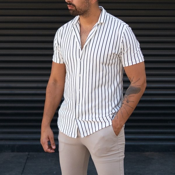 Men's Shirts Striped White - 3
