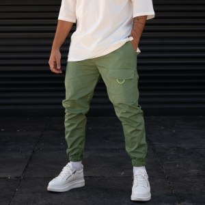 Men's Cargo Jogger Jeans With Pocket In Green