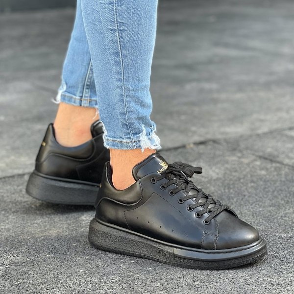 Chunky Sneakers Shoes All Black - 1