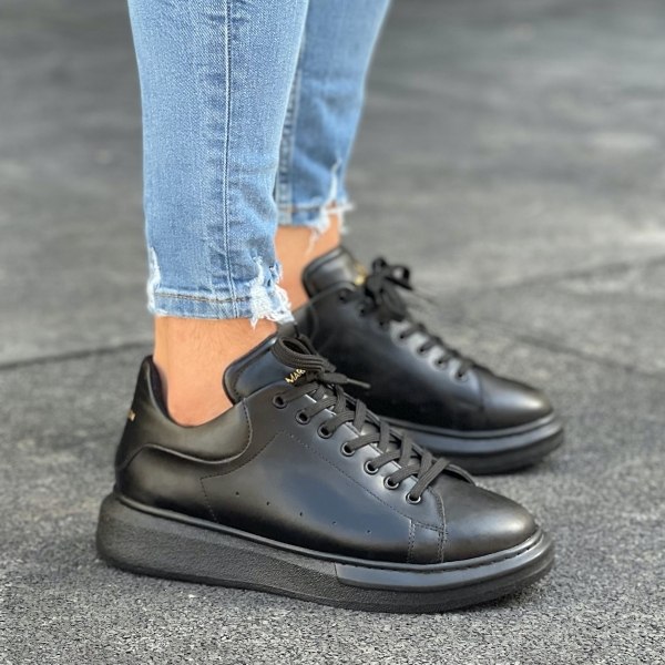 Chunky Sneakers Shoes All Black - 2